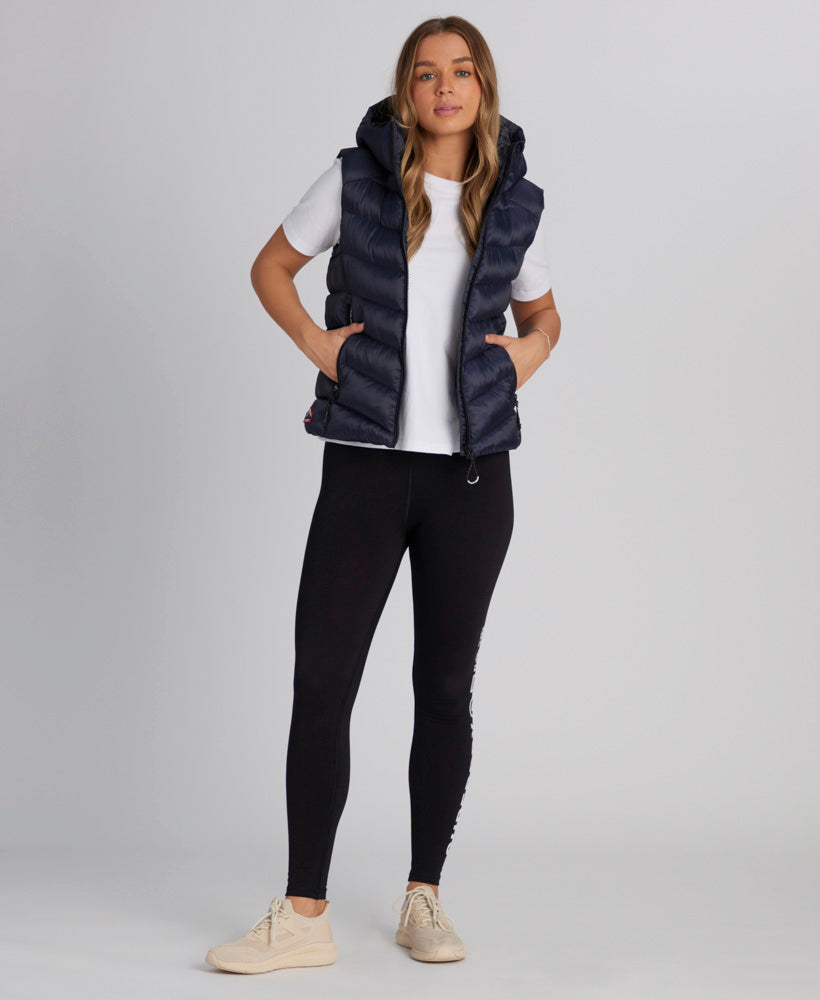 Hooded Fuji Padded Vest | Eclipse Navy – Superdry