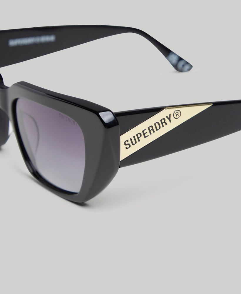 SDR 90's Angular Sunglasses | Black/Smoke Fade