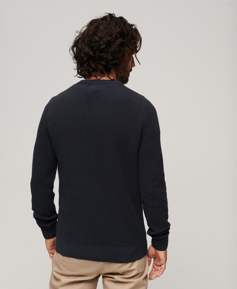 Textured Crew Knit Jumper | Eclipse Navy Heather