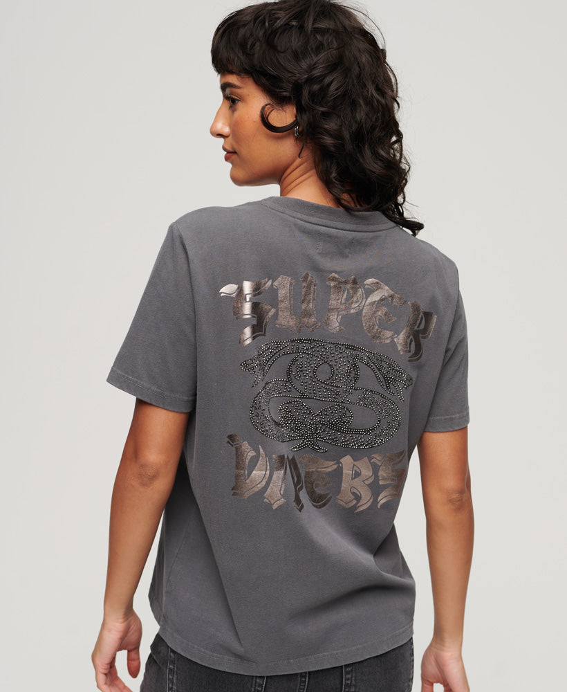 Custom Embellished T-Shirt | Charcoal
