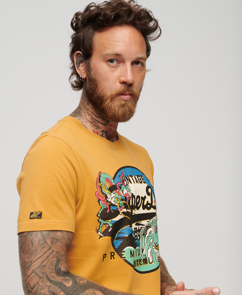 Japanese Vintage Logo Graphic T-Shirt | Turmeric Tan – Superdry