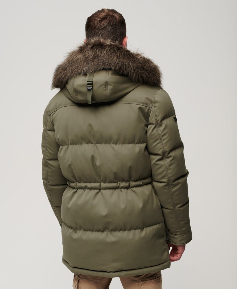 Chinook Faux Fur Parka Coat | Dusty Olive Green