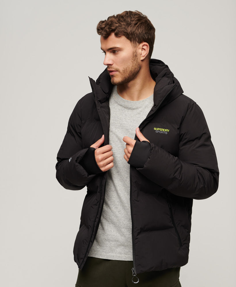 Hooded Boxy Puffer Jacket | Black