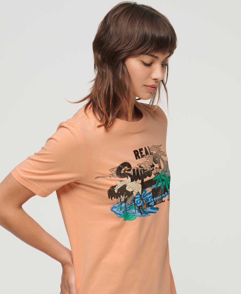 Japanese Vintage Logo Graphic T-Shirt | Chalky Coral