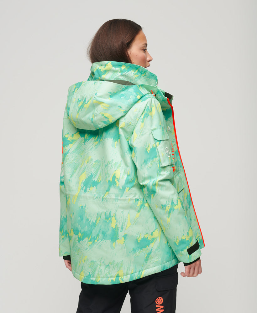 Ultimate Rescue Ski Jacket | Abstract Teal Lime