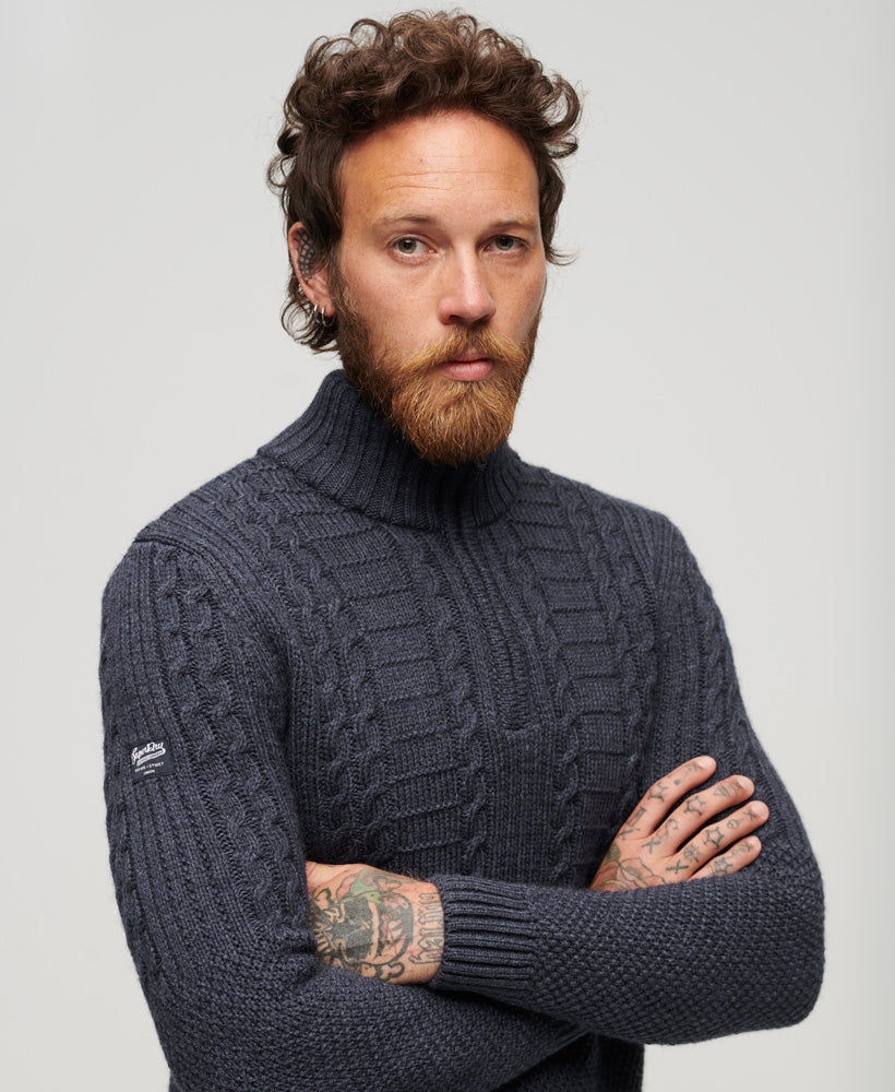 Vintage Jacob Henley Jumper Indigo Superdry