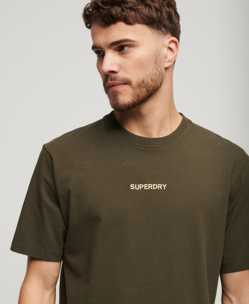 Micro Logo Graphic Loose Tee | Army Khaki