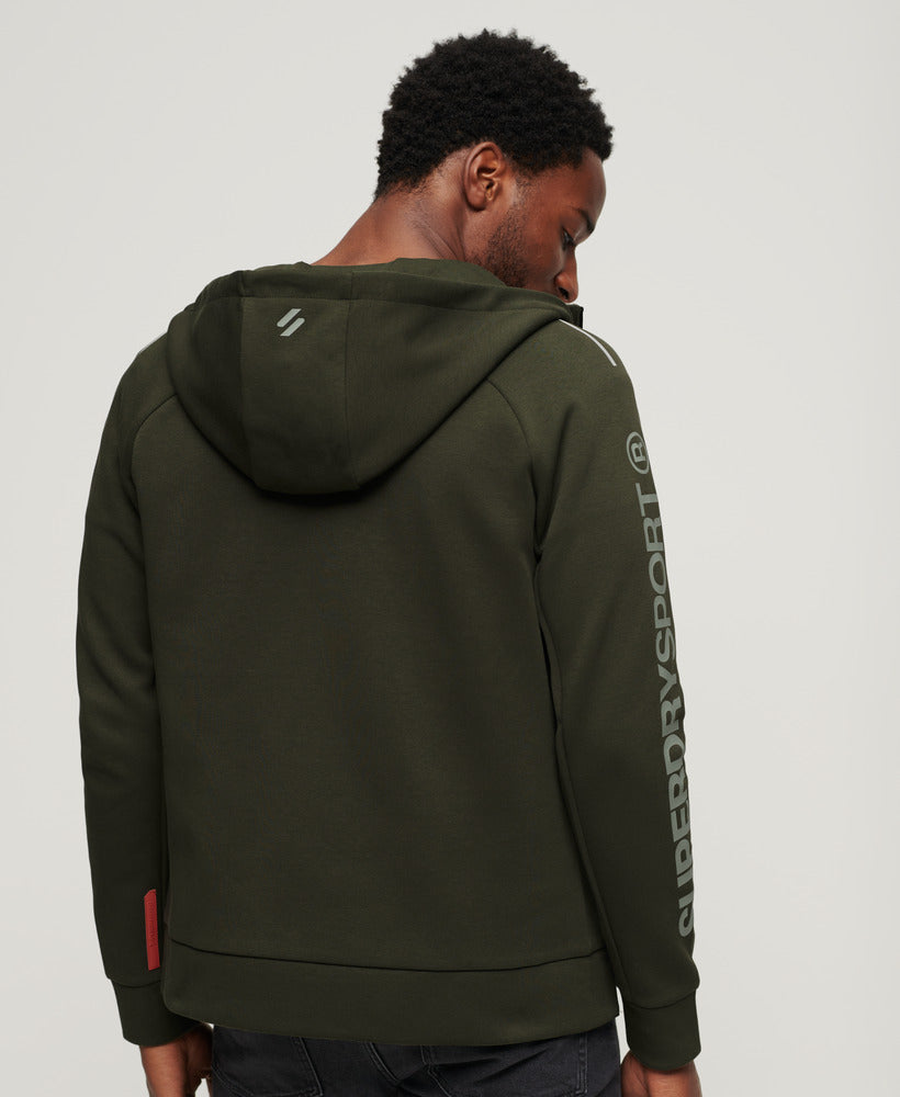 Sport Tech Logo Loose Zip Hood | Army Khaki