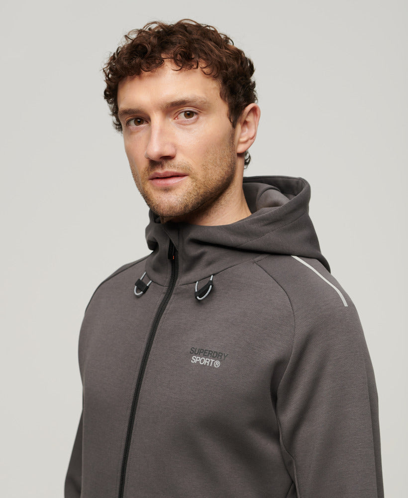 Sport Tech Logo Loose Zip Hood | Dark Slate Grey