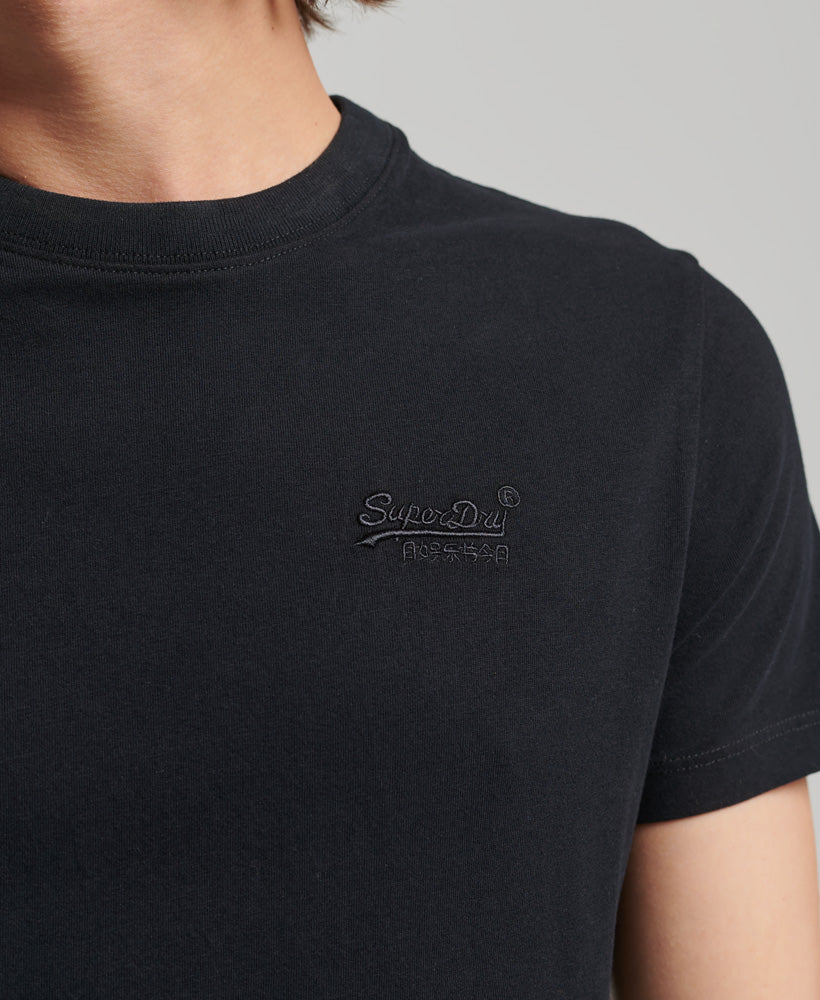 Essential Logo Embroidered Tee | Black Black