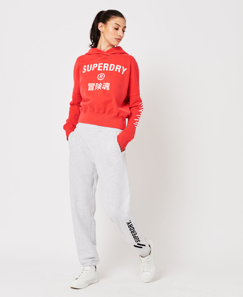 Code Core Sport Crop Box Hoodie | Hyper Fire Coral