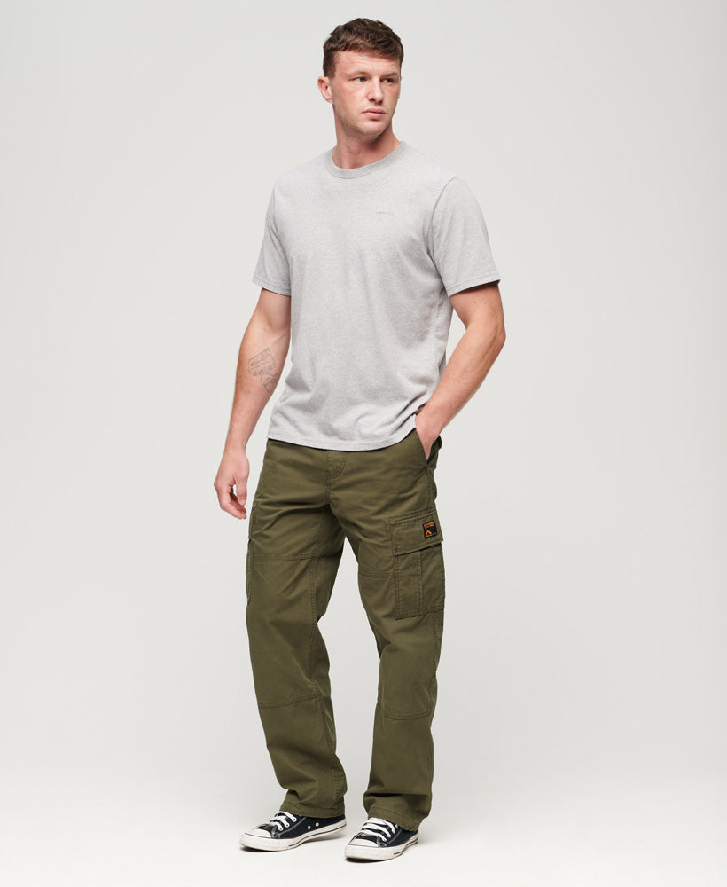Organic Cotton Baggy Cargo Pants | Drab Olive Green