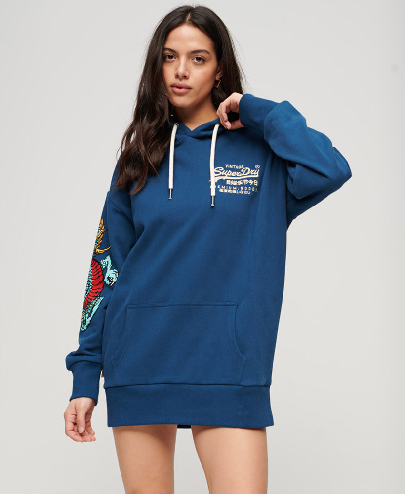 Year of the Dragon Graphic Hood Dress | Blue Bottle