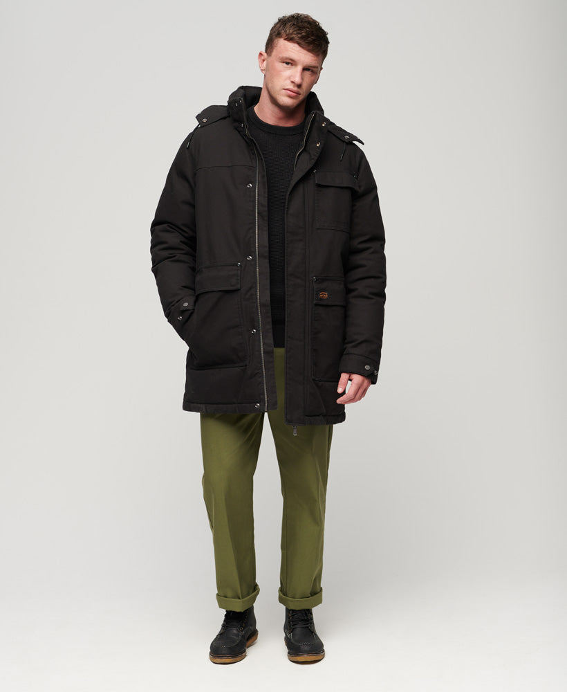 Workwear Hooded Parka Jacket | Noir