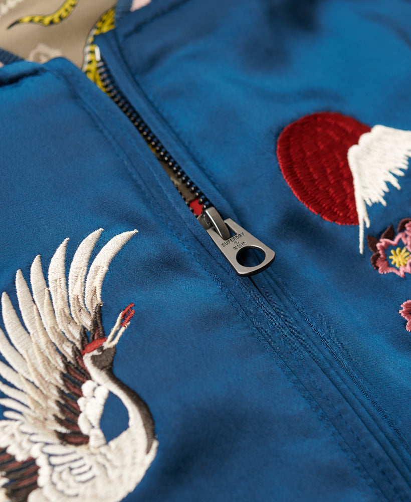 Suikajan Embroidered Bomber Jacket | Blue Bottle