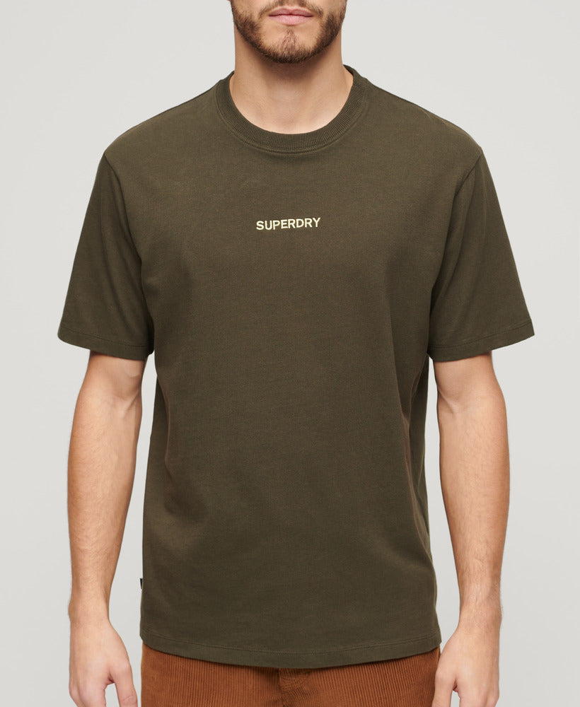 Micro Logo Graphic Loose Tee | Army Khaki