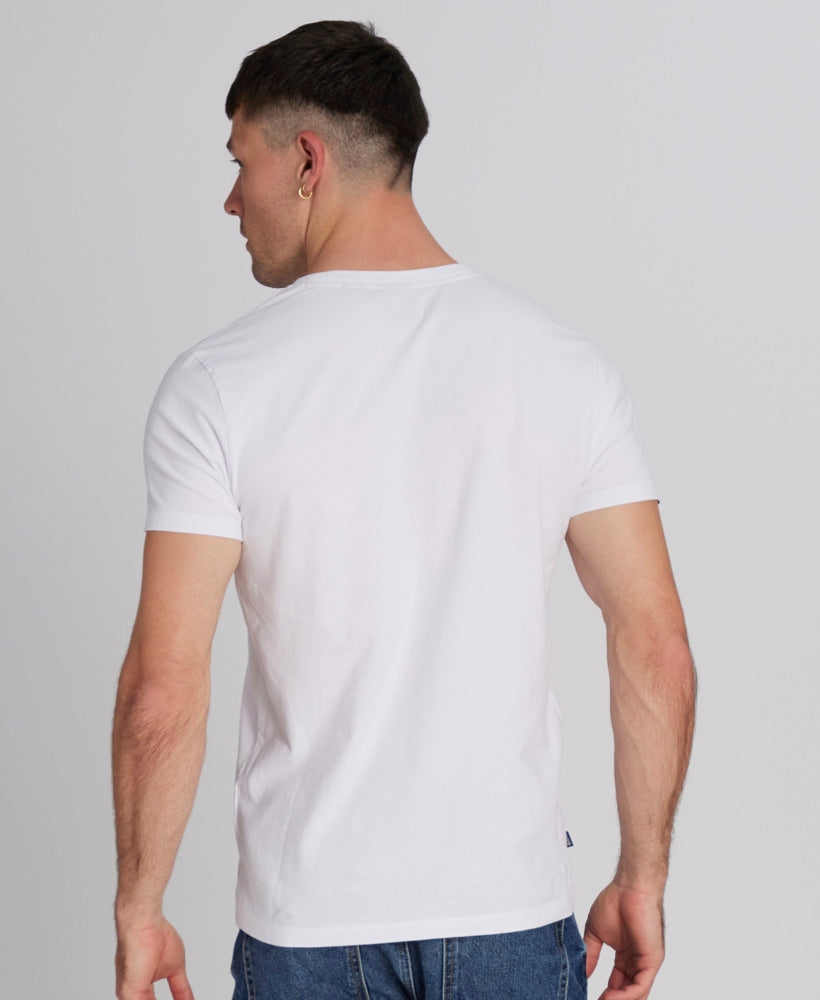 Essential Logo Embroidered Vee Slim Fit Tee | Optic
