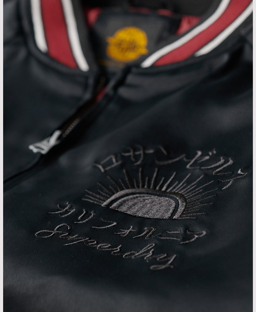 Suikajan Embroidered Bomber Jacket | Jet Black