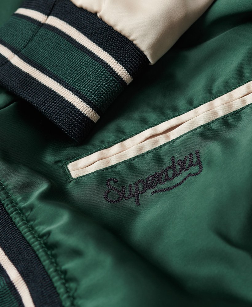 Suikajan Embroidered Bomber Jacket | Pine Green – Superdry