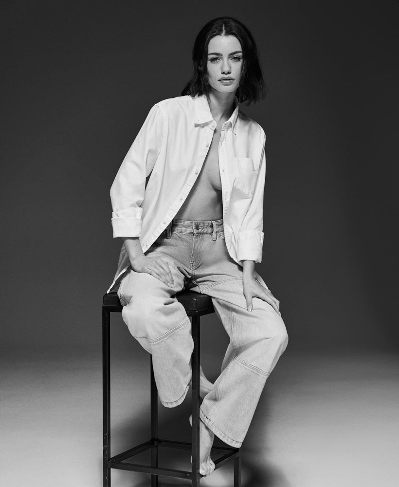 Organic Cotton Mid Rise Denim Carpenter Jeans | Antique Blue 30