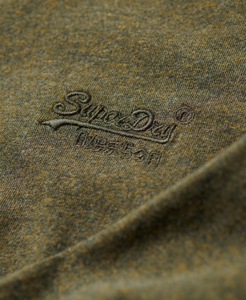 Organic Cotton Vintage Logo Embroidered Top | Olive Fleck Marle