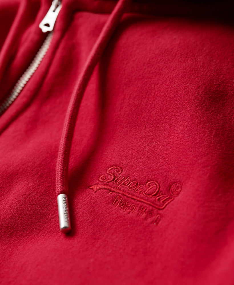 Essential Logo Zip Hoodie | Rouge Red