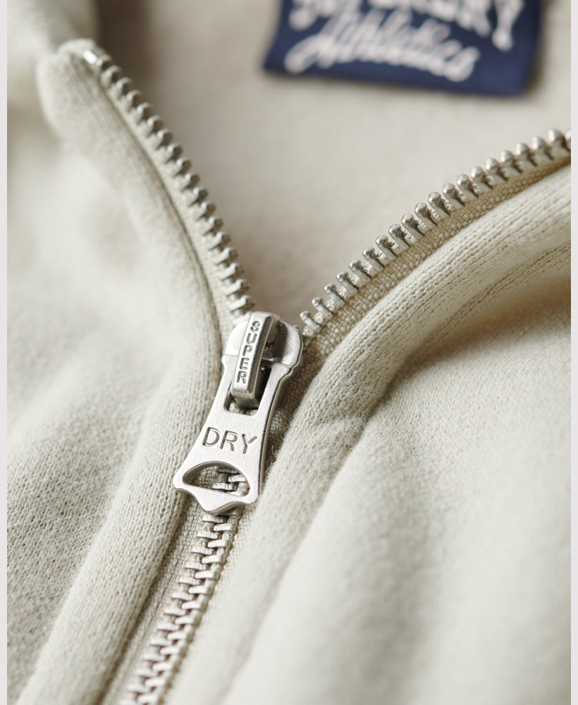 Essential Logo Zip Hoodie | Light Stone Beige