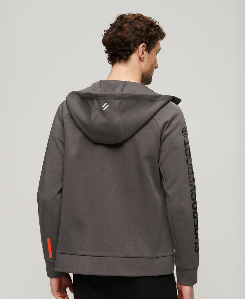 Sport Tech Logo Loose Zip Hood | Dark Slate Grey