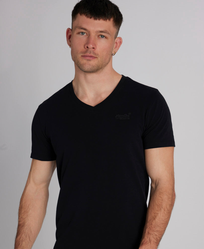 V Neck Essential T Shirt | Black