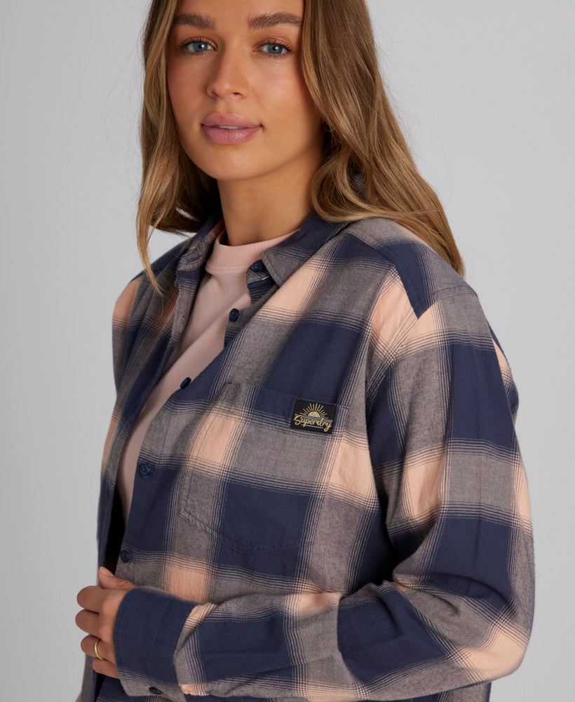 Vintage Relaxed Check Shirt | Navy Pink Check