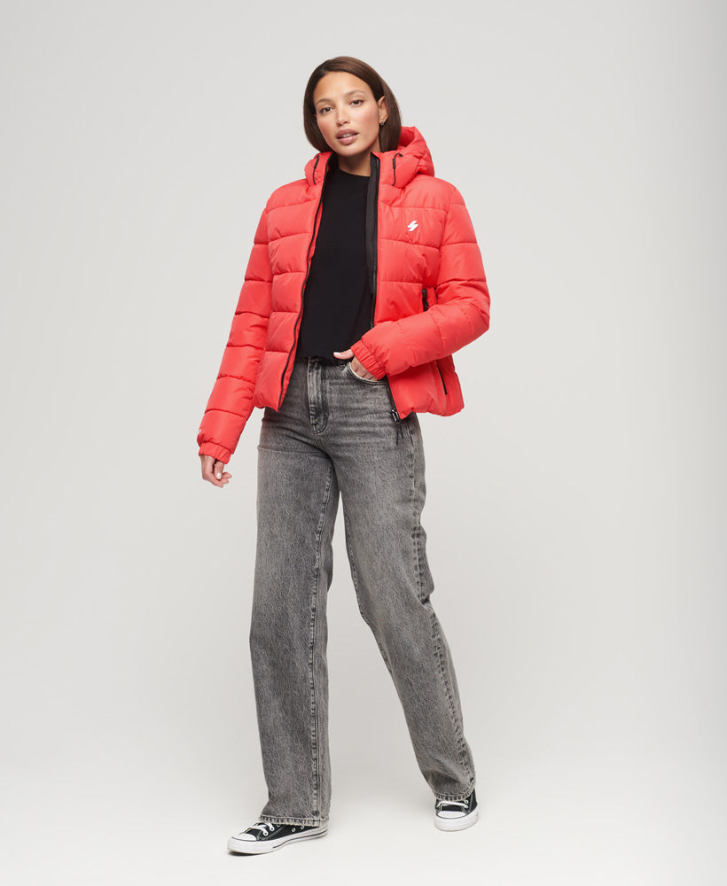 Hooded Spirit Sports Puffer | Active Pink