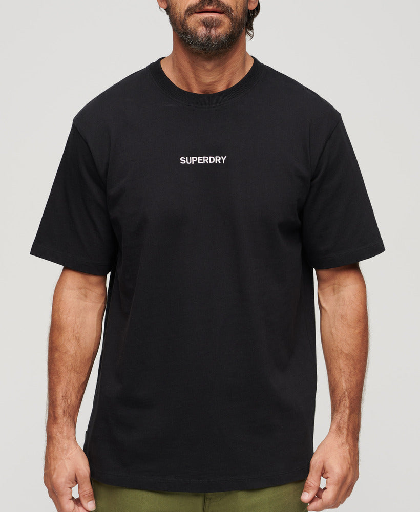 Micro Logo Graphic Loose Tee | Black