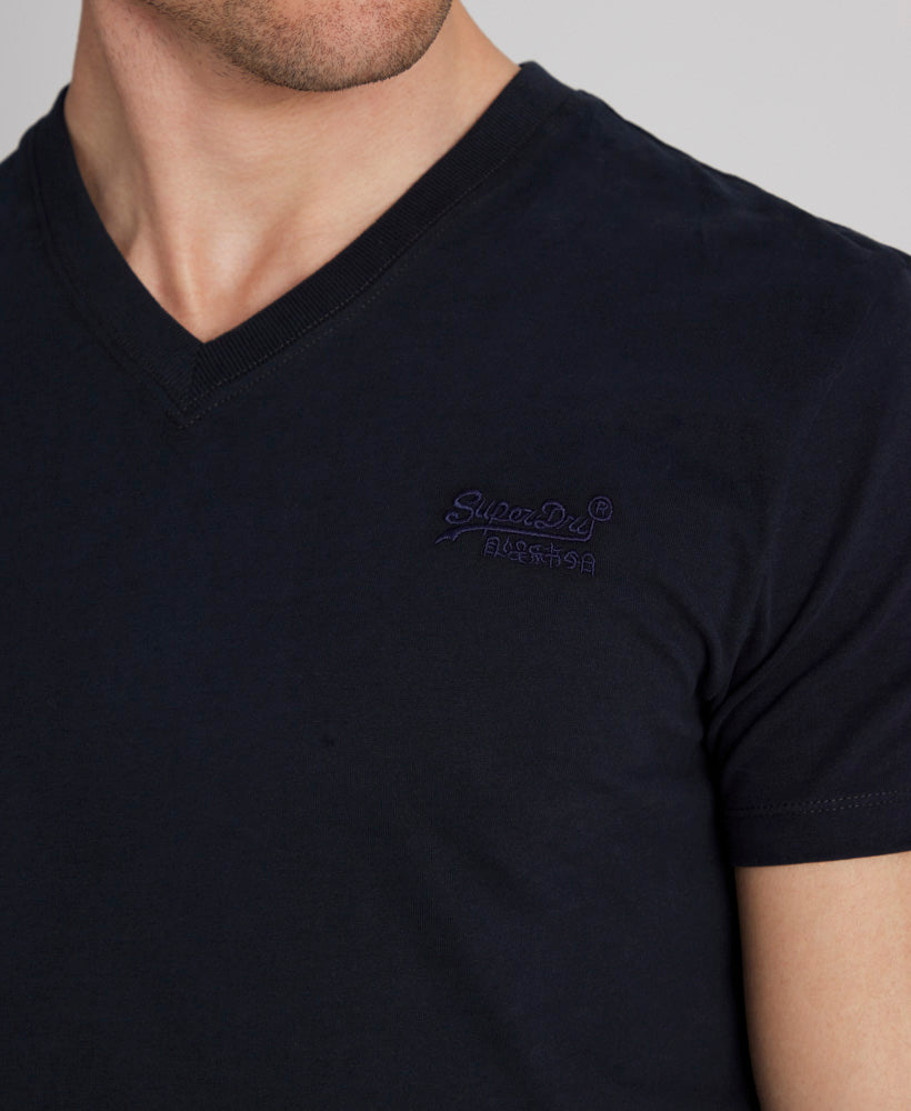 Essential Logo V Neck T Shirt | Eclipse Navy