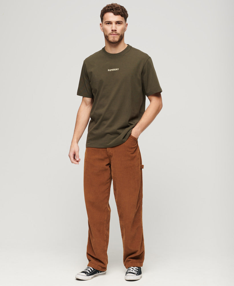 Micro Logo Graphic Loose Tee | Army Khaki