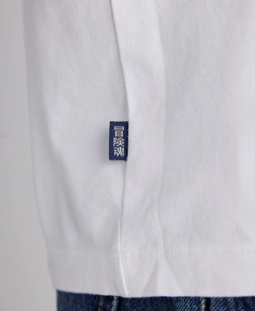 Essential Logo Embroidered Vee Slim Fit Tee | Optic
