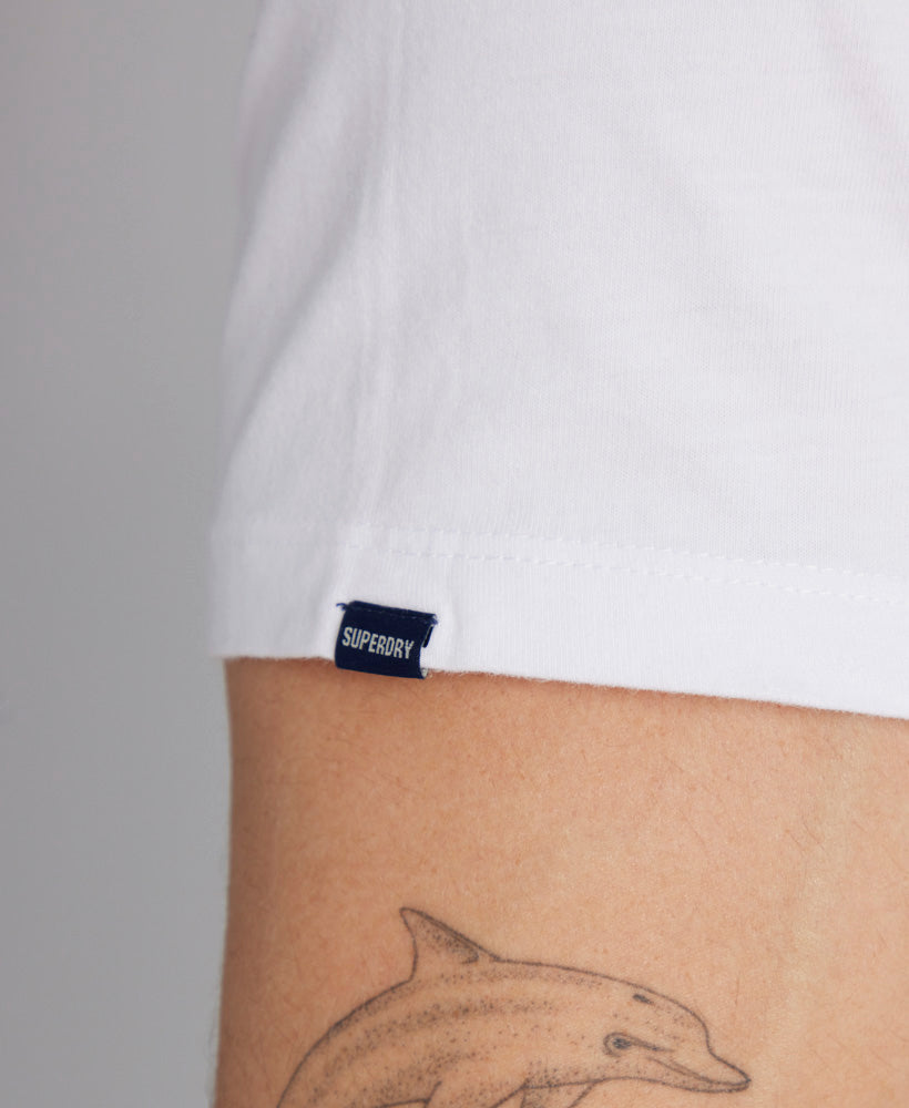 Essential Logo Embroidered Vee Slim Fit Tee | Optic