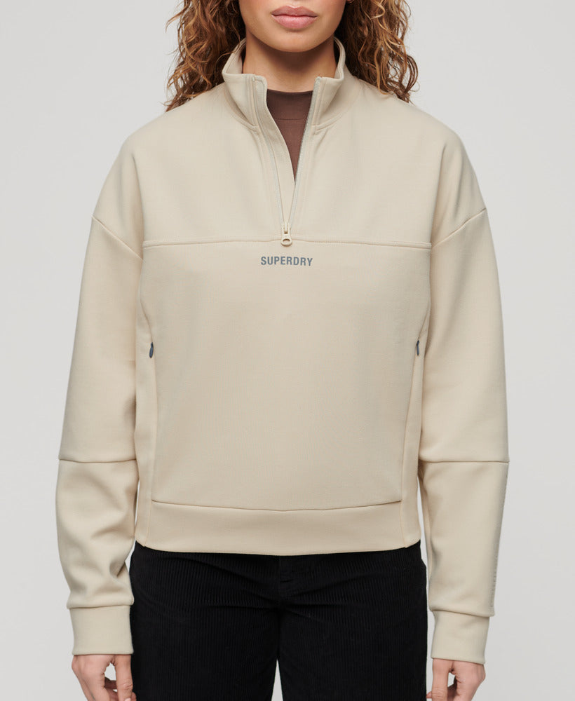 Sport Tech Relaxed Half Zip | Pelican Beige