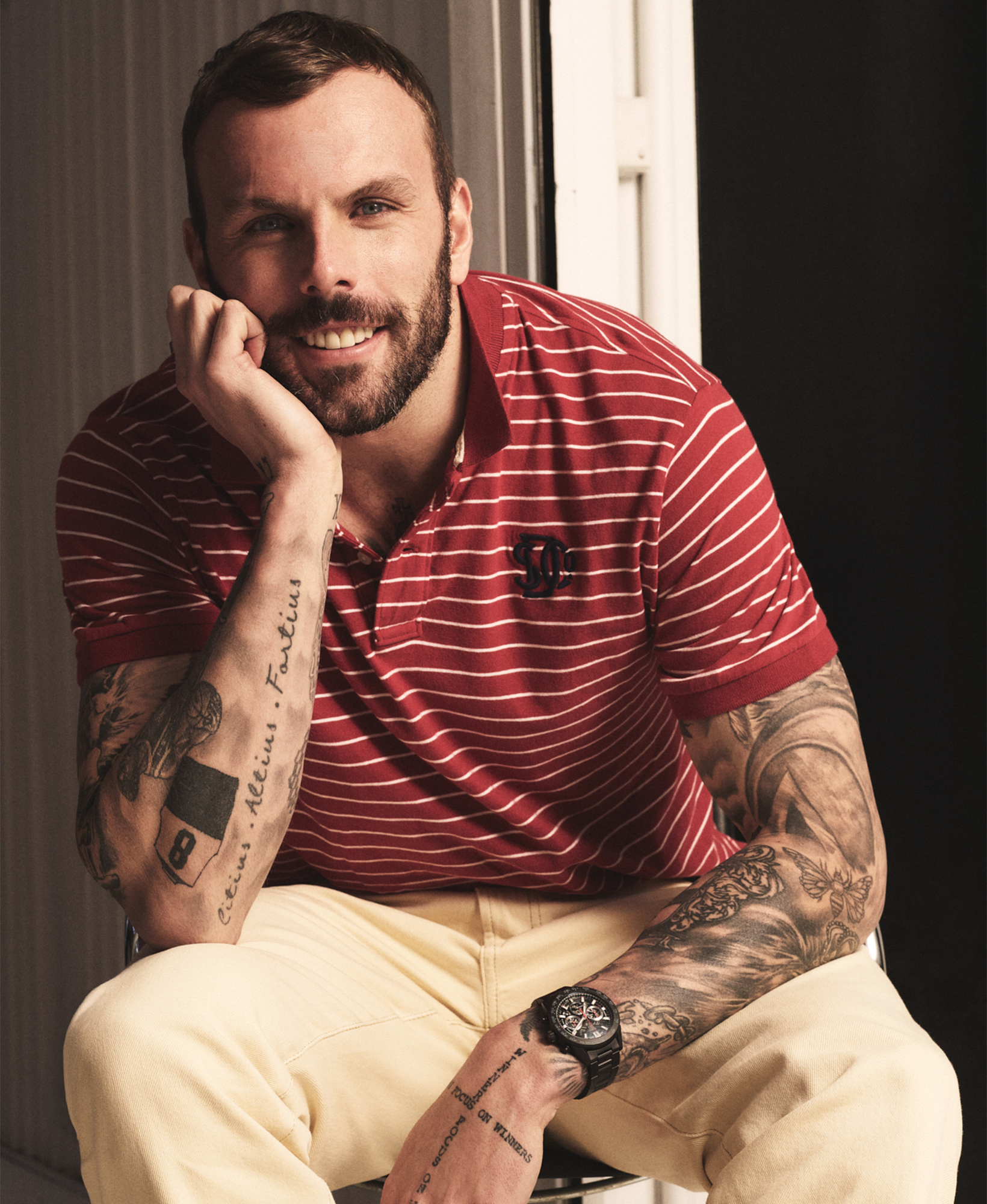 Vintage Stripe Jersey Polo | Red Stripe