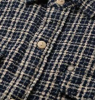 Indigo textured check