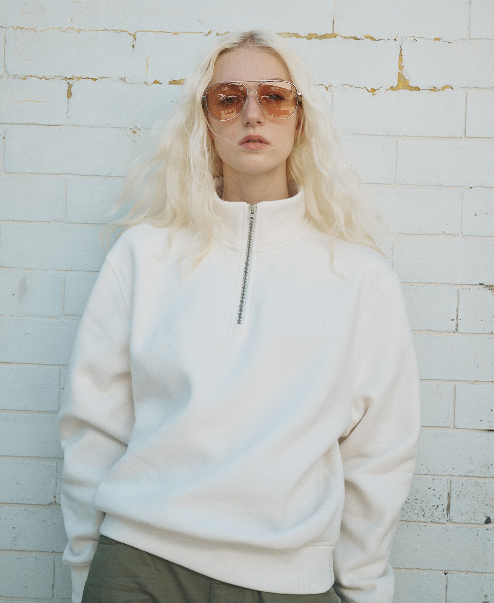 Essential Half Zip | Off White