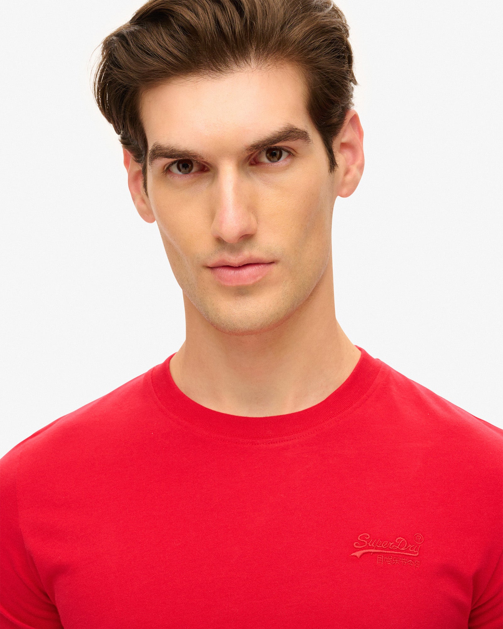 Essential Logo Embroidered Tee | Rouge Red