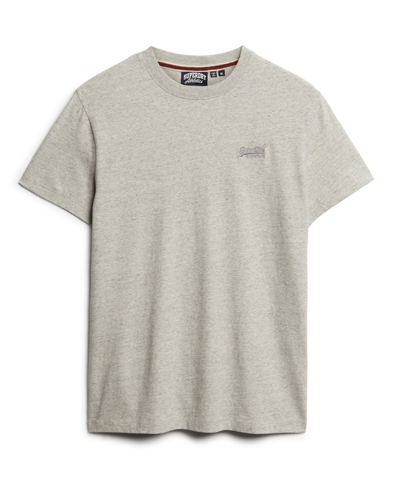 Essential Logo Embroidered Slim Fit Tee | Grey Fleck Marle