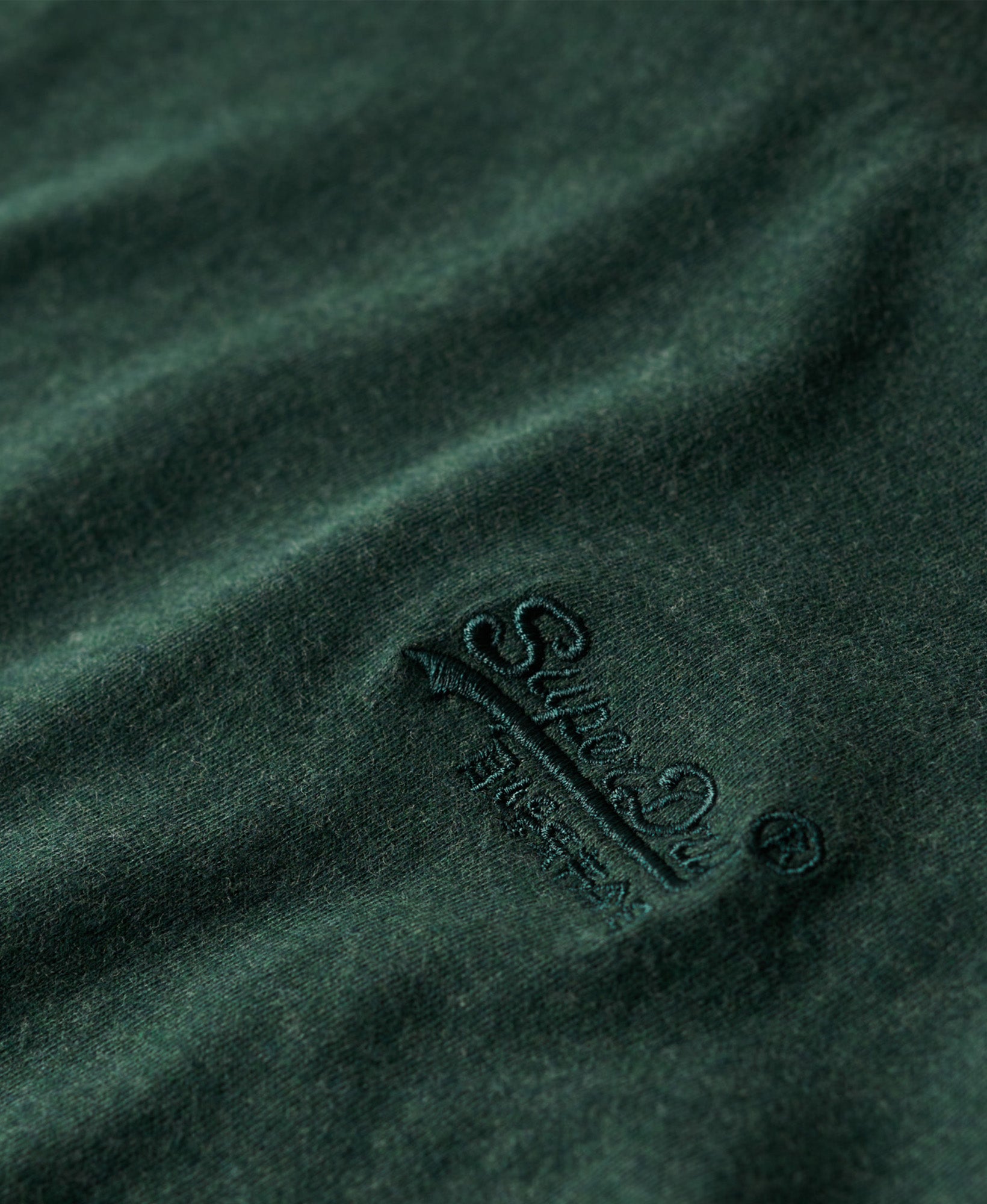 Essential Logo Embroidered Tee | Buck Green Marle