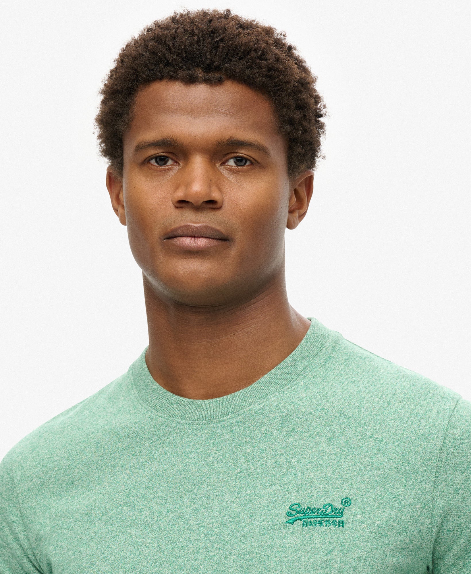 Essential Logo Embroidered Tee | Bright Green Grit