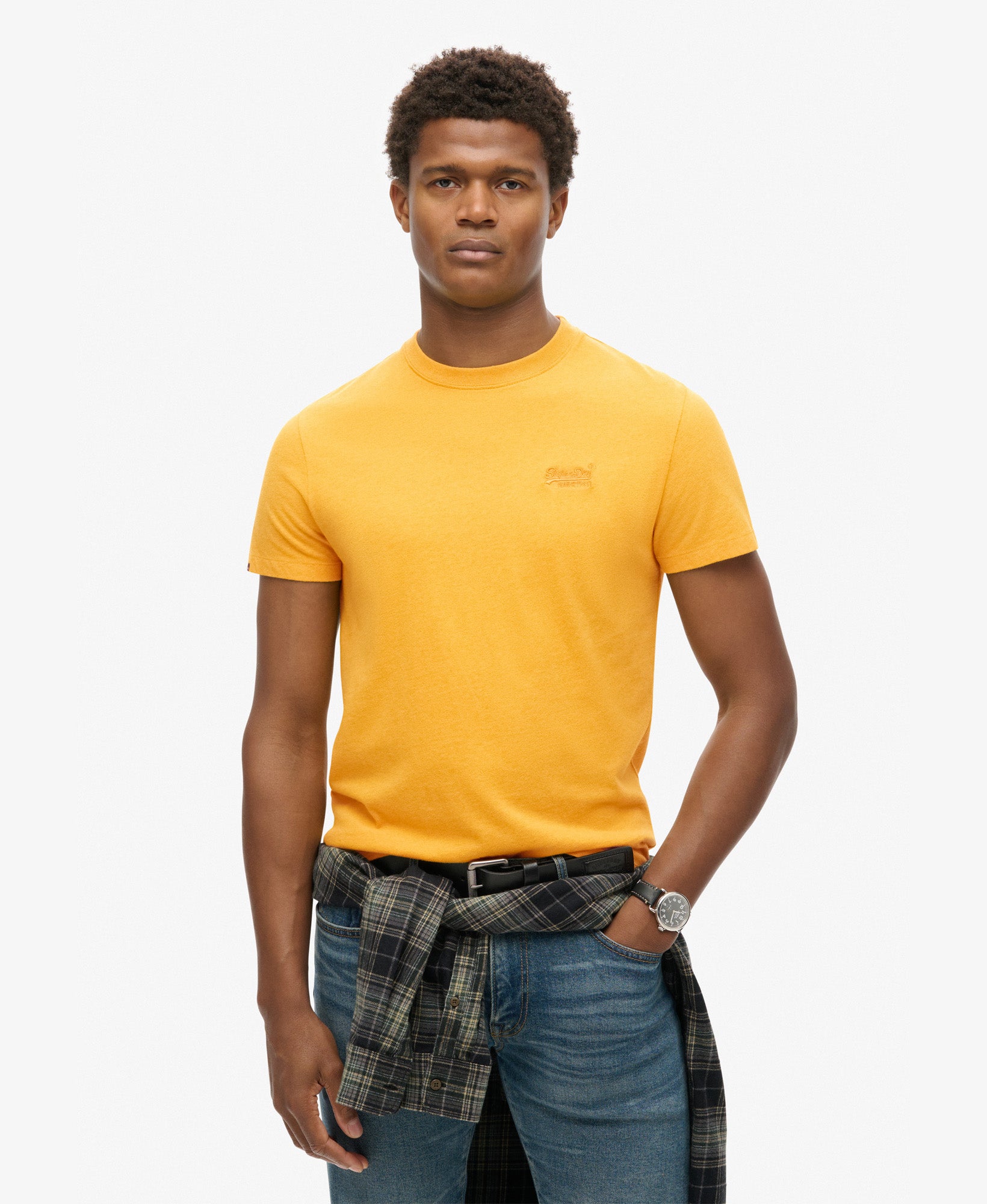 Essential Logo Embroidered Tee | Tumeric Marle