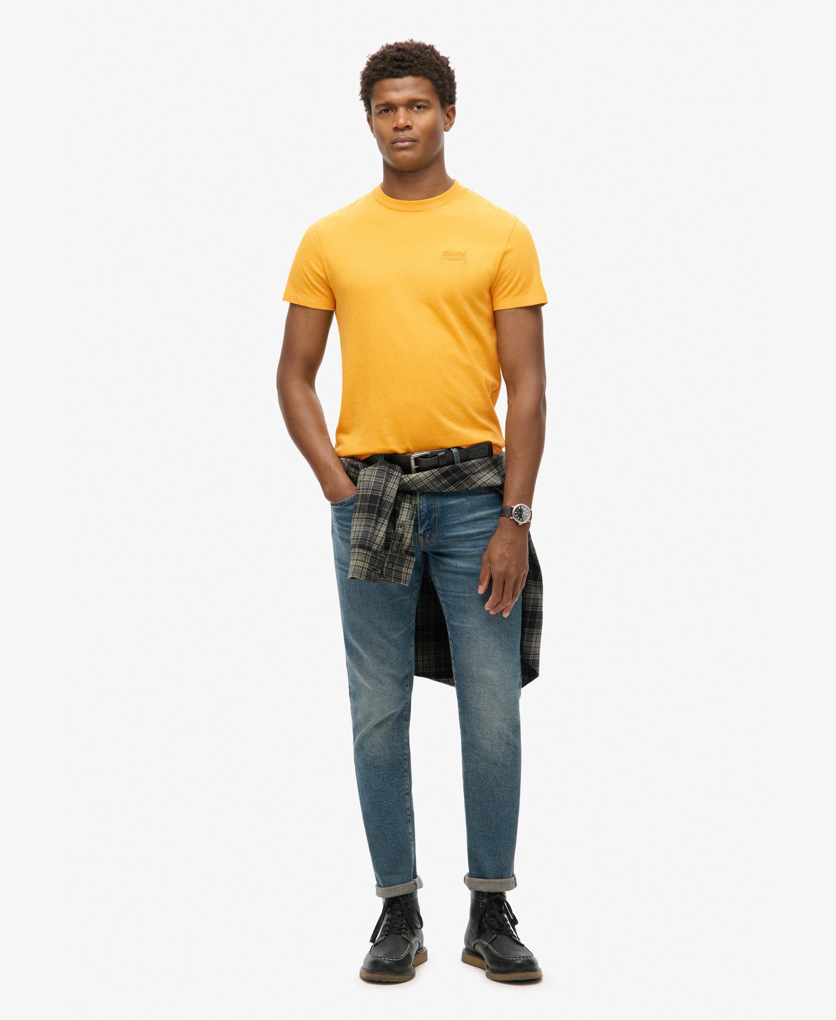 Essential Logo Embroidered Tee | Tumeric Marle