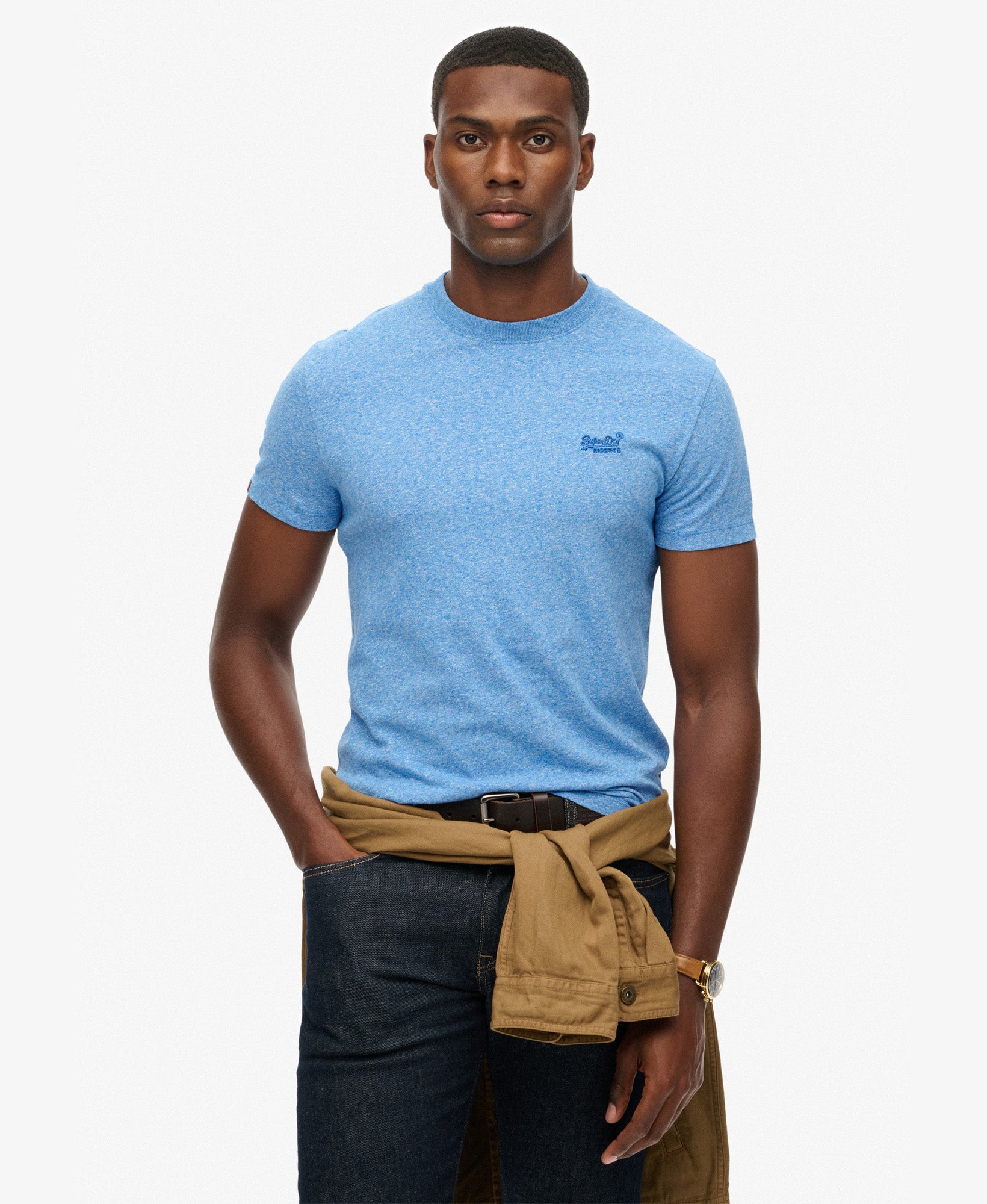 Essential Logo Embroidered Tee | Fresh Blue Grit
