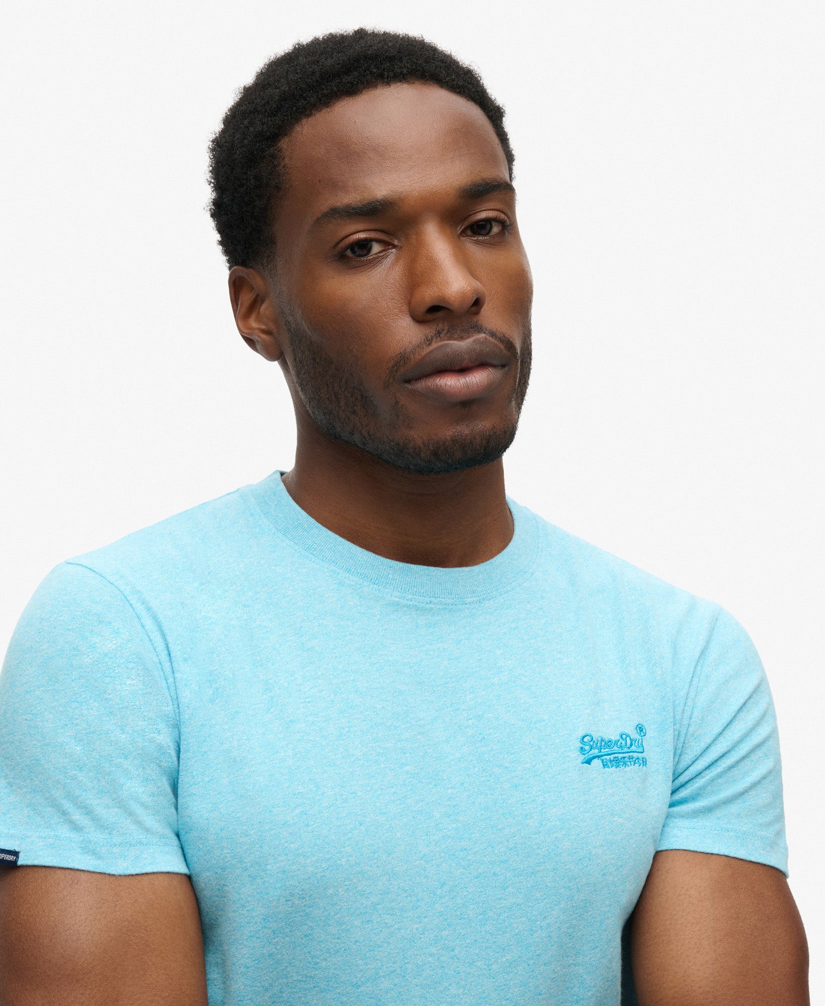 Essential Logo Embroidered Tee | Turquoise Sea Grit