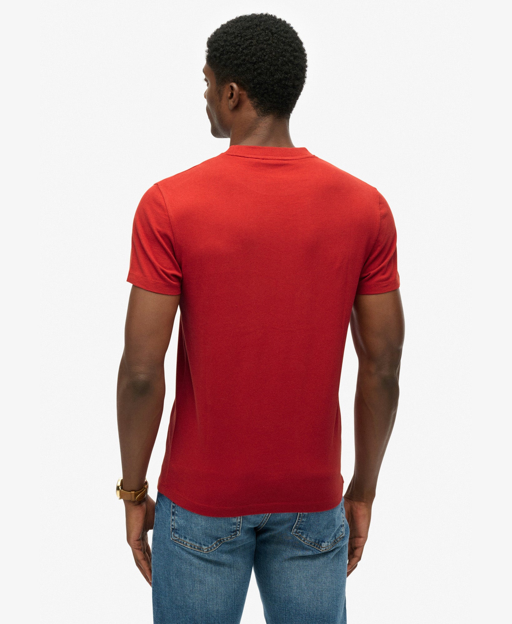 Essential Logo Embroidered Slim Fit Tee | Expedition Red