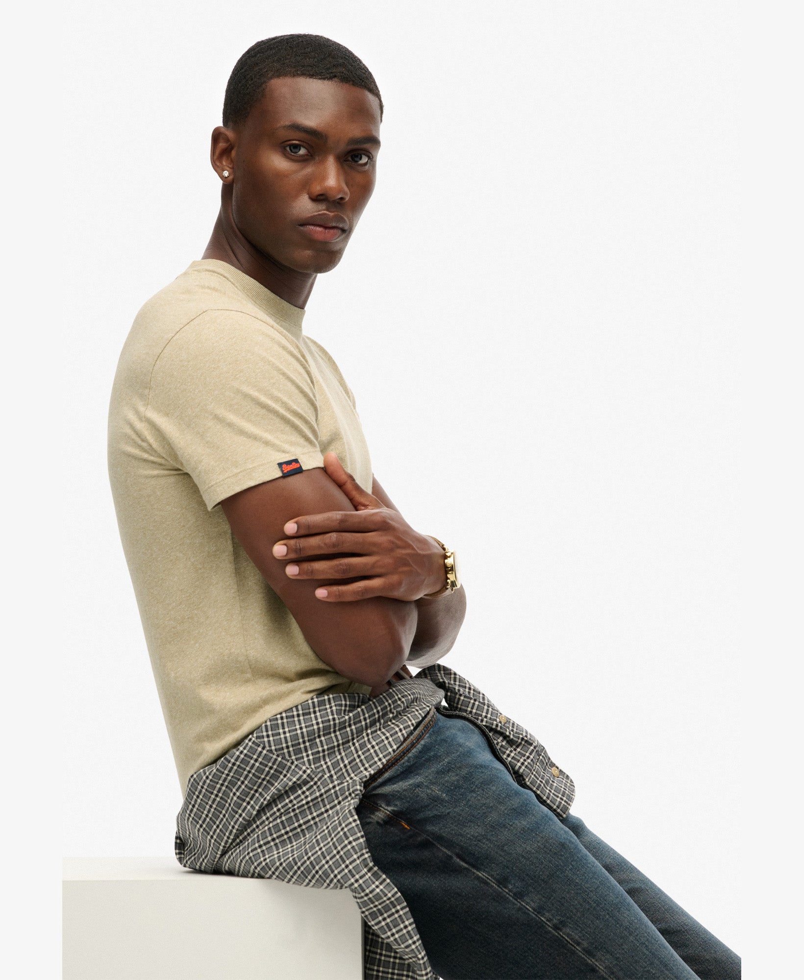 Essential T Shirt | Tan Brown Fleck Marle